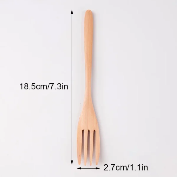 Fourchette en bois de bambou pour cuisine, ustensile de table, idéale pour desserts, salades, cadeau de maison – Image 9