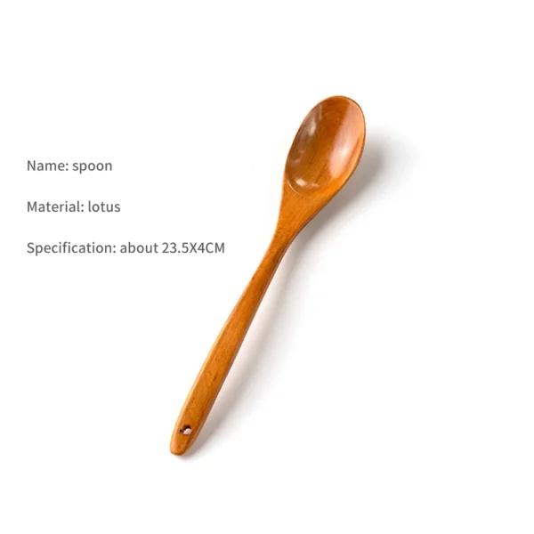 Cuillère en Bois en Bambou - Ustensile de Cuisine pour la Cuisson, Soupe, Thé, Service de Restauration - Vaisselle en Bois pour la Cuisine – Image 12