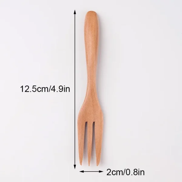 Fourchette en bois de bambou pour cuisine, ustensile de table, idéale pour desserts, salades, cadeau de maison – Image 10
