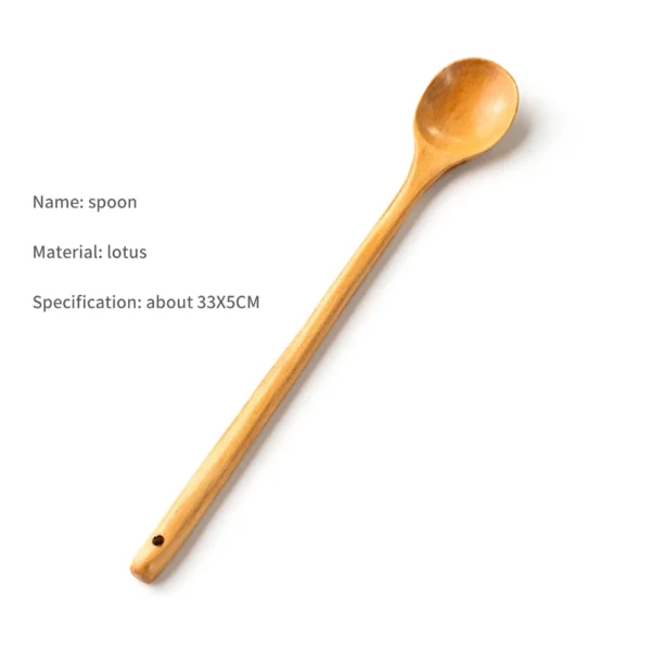 Cuillère en Bois en Bambou - Ustensile de Cuisine pour la Cuisson, Soupe, Thé, Service de Restauration - Vaisselle en Bois pour la Cuisine – Image 15