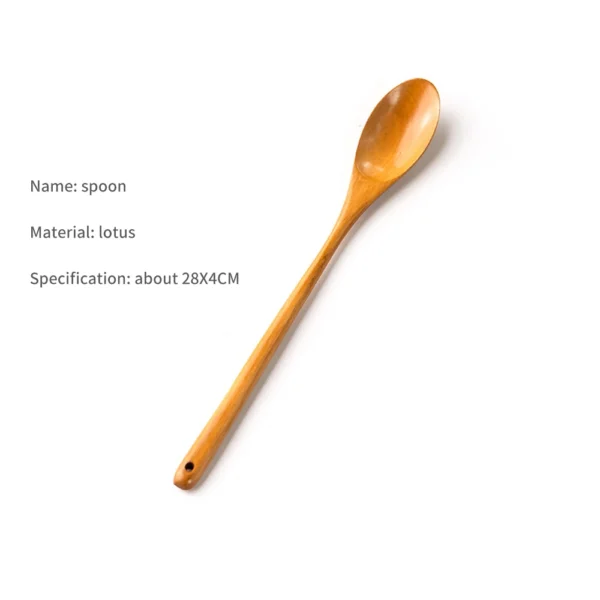 Cuillère en Bois en Bambou - Ustensile de Cuisine pour la Cuisson, Soupe, Thé, Service de Restauration - Vaisselle en Bois pour la Cuisine – Image 13