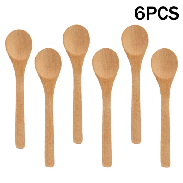 Cuillères en Bambou - 6/1 Pièces - Ustensiles de Cuisine en Bois pour le Thé, Café, Condiments et Service - Idéales pour la Cuisine et la Maison – Image 7