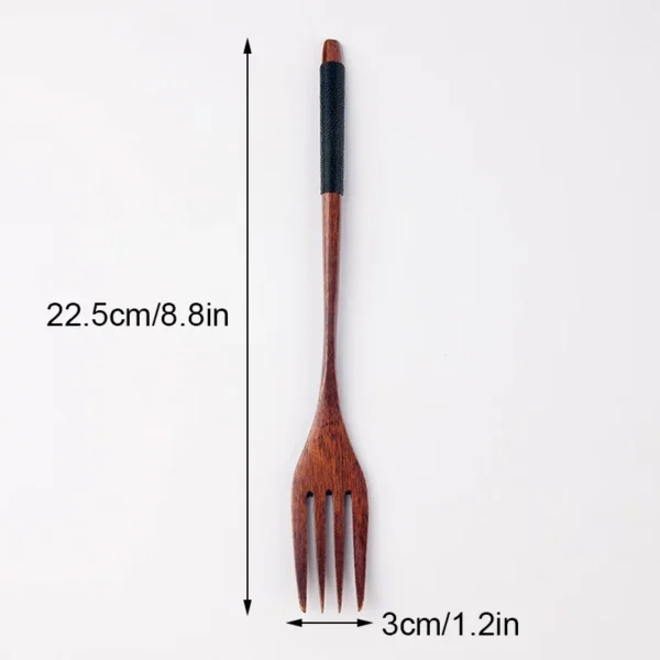 Fourchette en bois de bambou pour cuisine, ustensile de table, idéale pour desserts, salades, cadeau de maison – Image 14