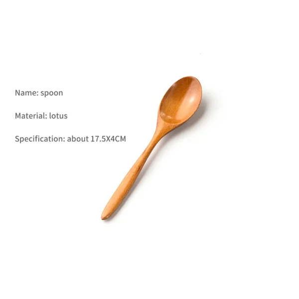 Cuillère en Bois en Bambou - Ustensile de Cuisine pour la Cuisson, Soupe, Thé, Service de Restauration - Vaisselle en Bois pour la Cuisine – Image 8