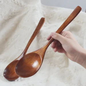 Cuillère en Bois en Bambou – Ustensile de Cuisine pour Soupe, Thé ou Service – Accessoire de Cuisine Écologique