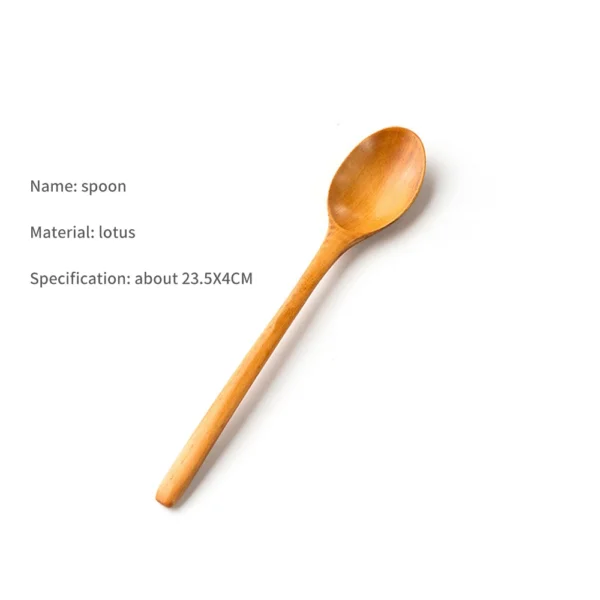 Cuillère en Bois en Bambou - Ustensile de Cuisine pour la Cuisson, Soupe, Thé, Service de Restauration - Vaisselle en Bois pour la Cuisine – Image 11