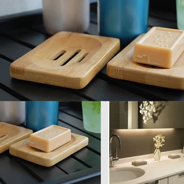 GOALONE Natural Bamboo Soap Dish Original Ecological Wooden Soap Dish Holder Container Tray Bathroom Home Decoration Accessories – Image 17