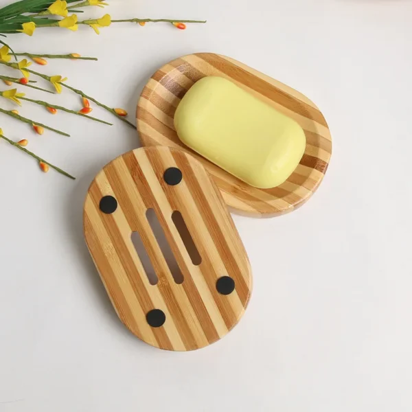 GOALONE Natural Bamboo Soap Dish Original Ecological Wooden Soap Dish Holder Container Tray Bathroom Home Decoration Accessories – Image 9